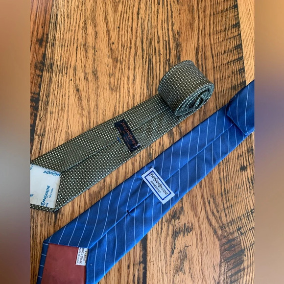 Yves saint laurent silk neck ties, vintage luxury ties, mens - Picture 4 of 8